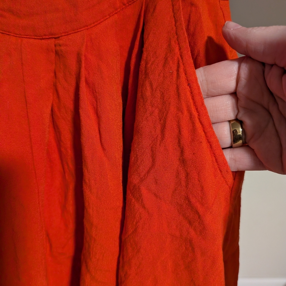 Lulu's Red Orange Midi Skirt Size XS - Picture 4 of 9
